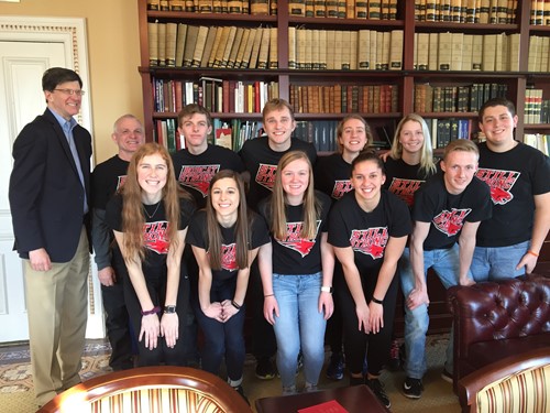 Student Council Members with TJ Wickham at the Capital