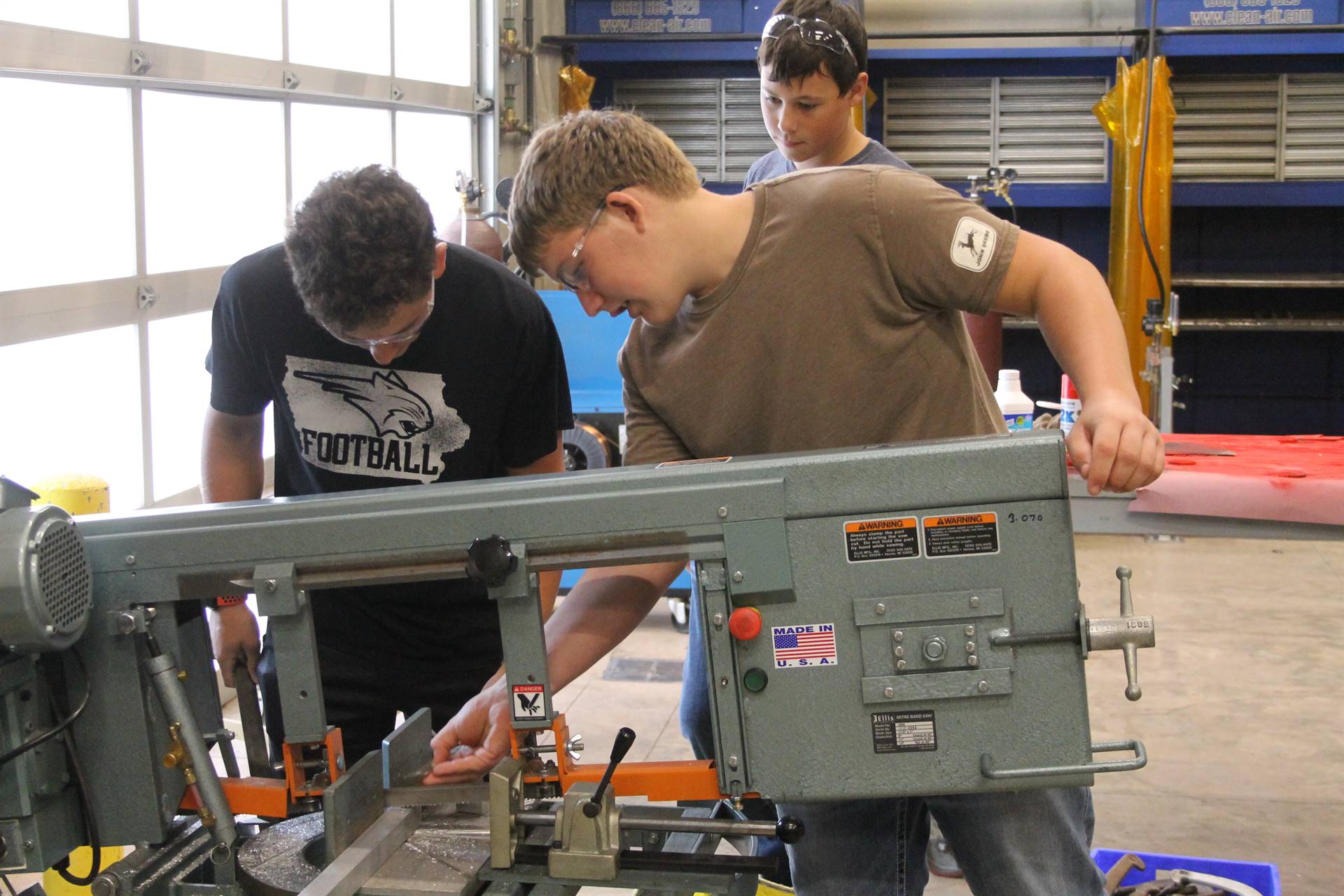 High school students working in vocational class