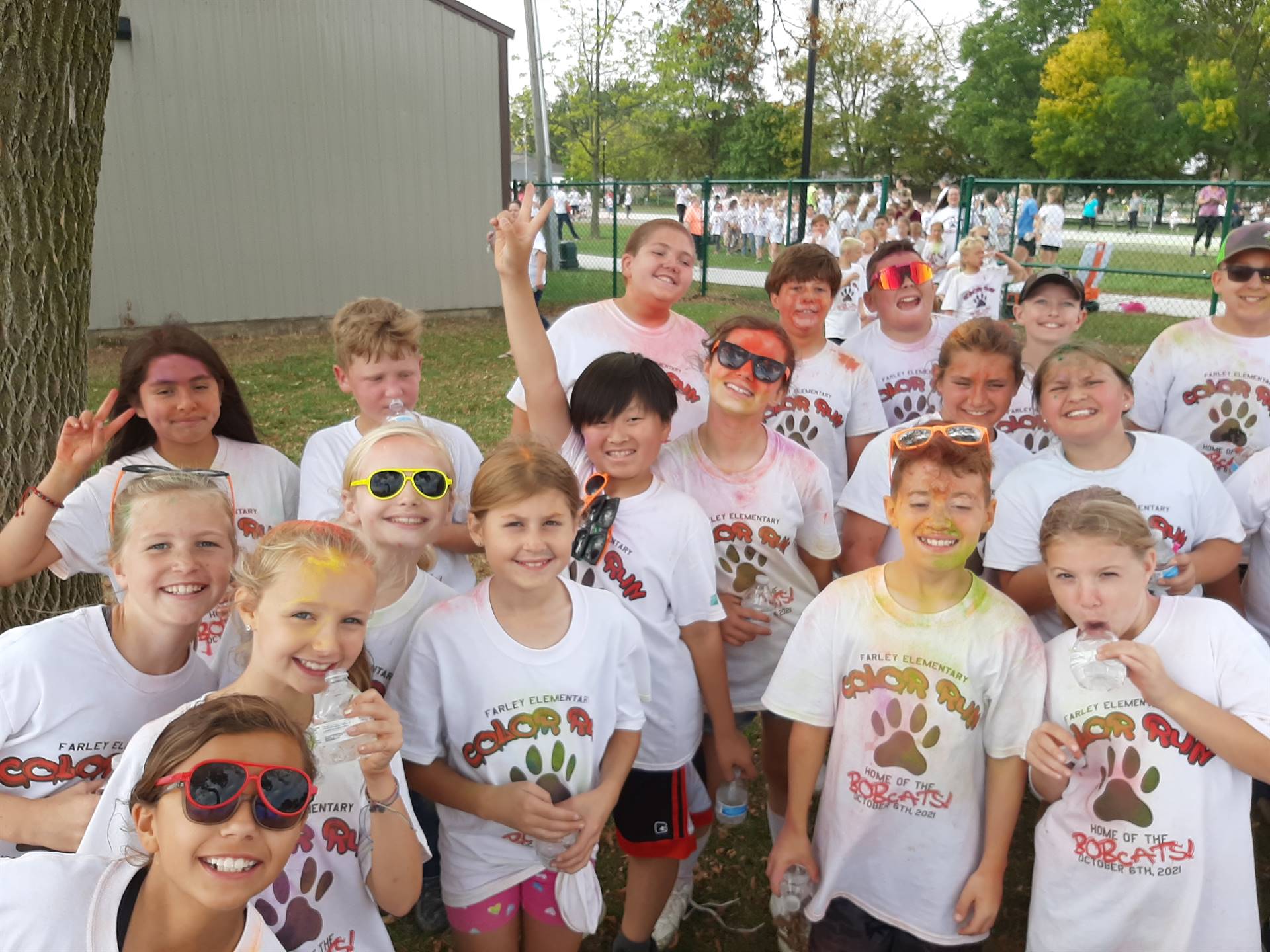 Group of students at color run