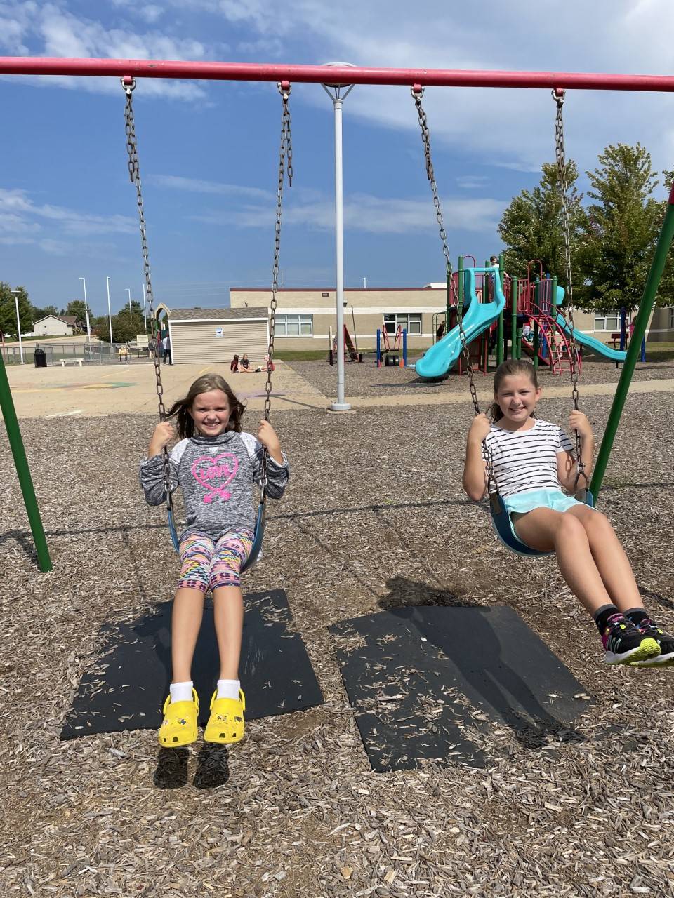 4th grade girls on swings