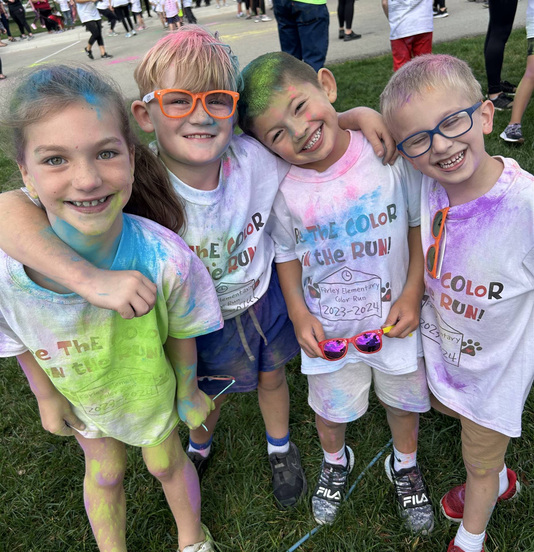 Kids after color run